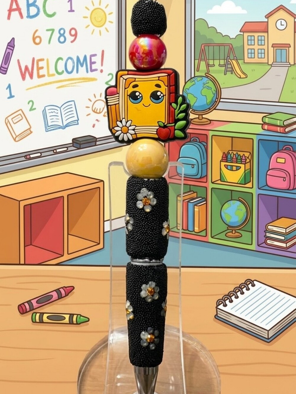 Book-Themed Beadable Pen- Free Refill